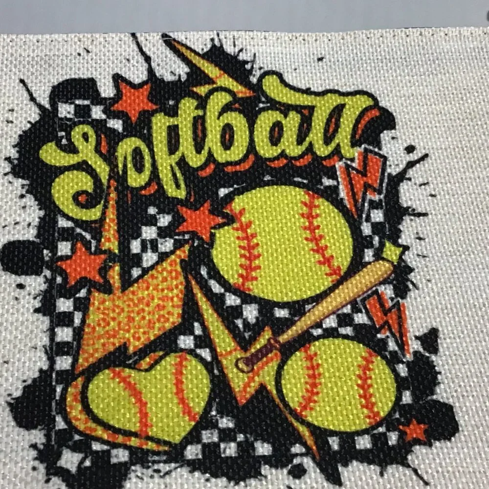 Canvas Cosmetic Bag, Girl Accessories, Pouch Organizer Softball Celebration